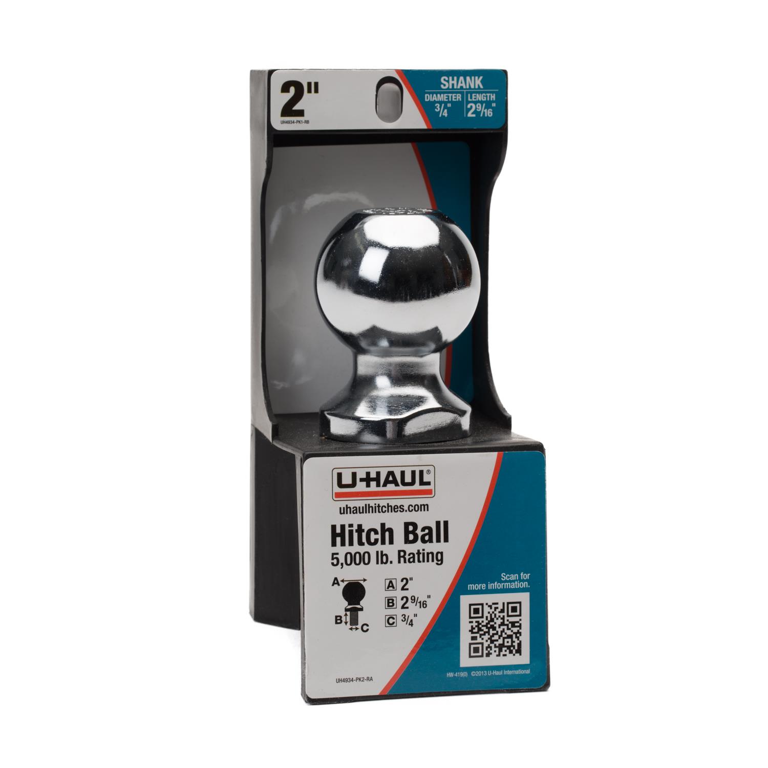 2" Hitch Ball, 2-9/16" Shank Length
